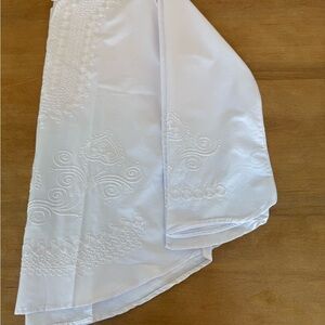 White Embroidered Tunic by BRSY. Made in Egypt. 100% Cotton